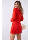 Shirt wrap dress with draping, dark orange 110537 - Online store - Boutique